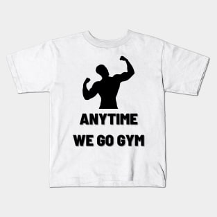 Anytime Fitness | Anytime We Go Gym Muscular Man Logo Kids T-Shirt